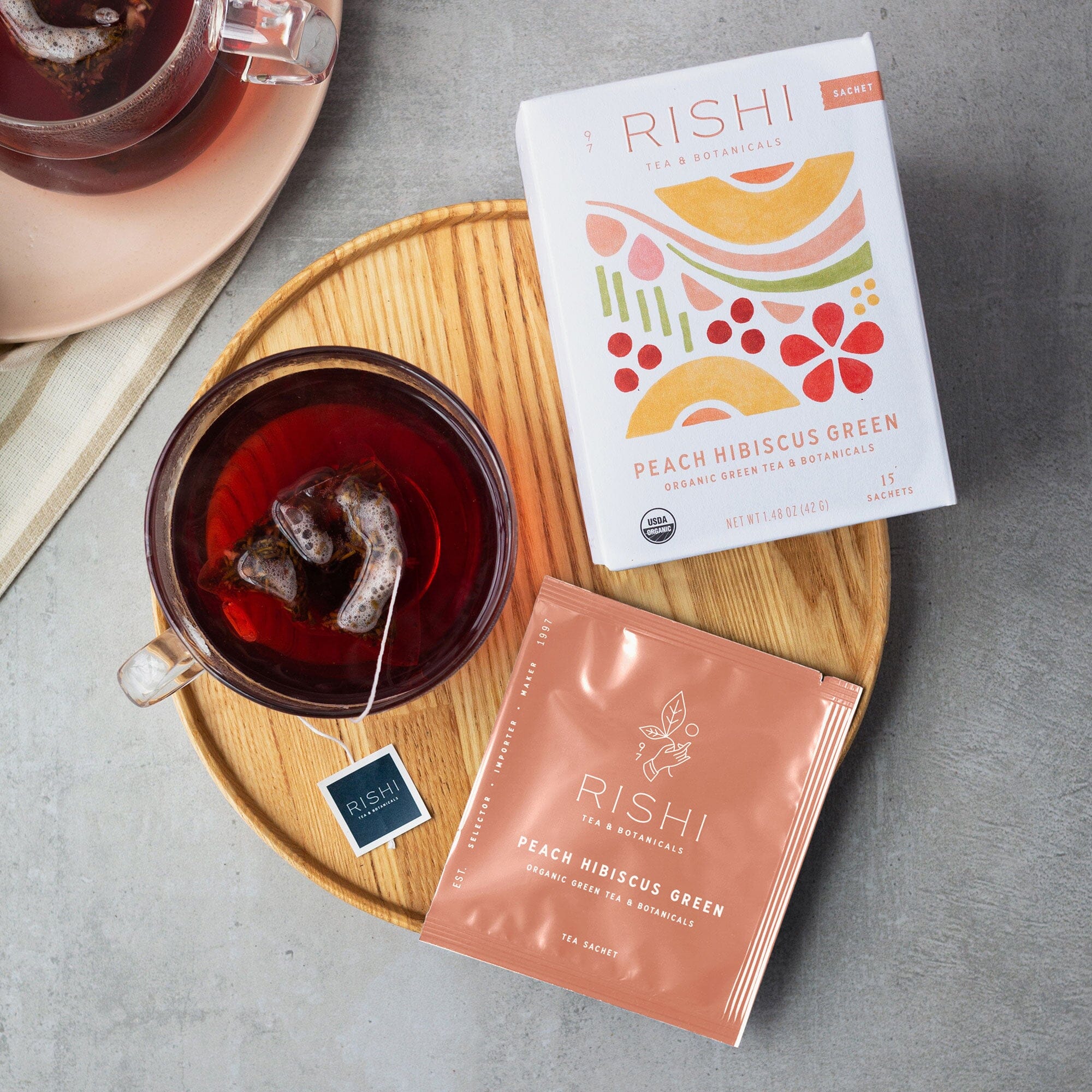 Peach Hibiscus Green